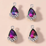 10pcs Big Zircon Water Drop Charms Vintage Crystal Pendants