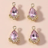 10pcs Big Zircon Water Drop Charms Vintage Crystal Pendants