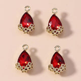 10pcs Big Zircon Water Drop Charms Vintage Crystal Pendants