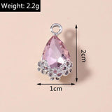 10pcs Big Zircon Water Drop Charms Vintage Crystal Pendants
