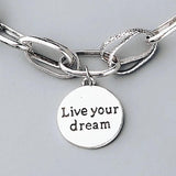 Foxanry Silver Chain Charm Bracelet English Letter Tag Thai Silver