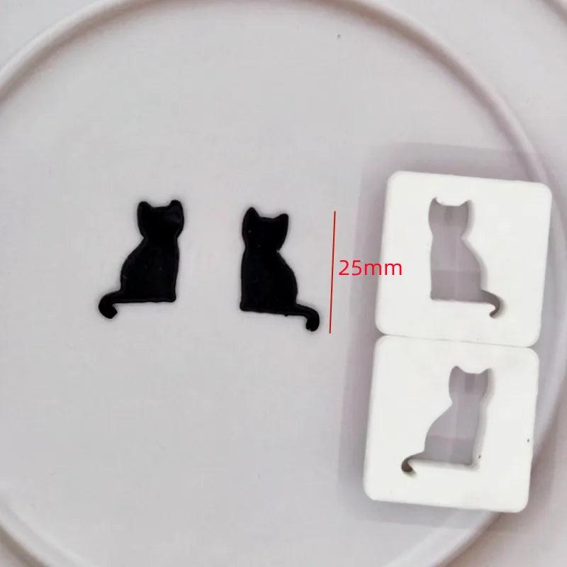 Cat Soft Pottery Polymer Clay Mold Set DIY Earrings J