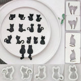 Cat Soft Pottery Polymer Clay Mold Set DIY Earrings J