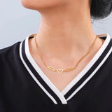 Heart Angel Wings Choker Necklace Stainless Steel For Women