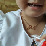 Personalized Kids Name Necklace Crown Heart Pendant