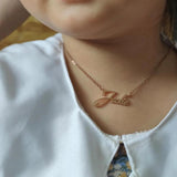 Personalized Kids Name Necklace Crown Heart Pendant