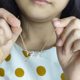 Personalized Kids Name Necklace Crown Heart Pendant