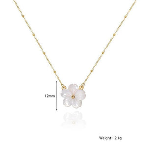 Peach Blossom Flower Necklace 18k Plated Stainless Steel Choker