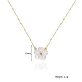 Peach Blossom Flower Necklace 18k Plated Stainless Steel Choker