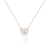 Peach Blossom Flower Necklace 18k Plated Stainless Steel Choker