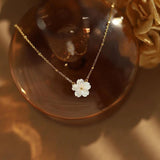 Peach Blossom Flower Necklace 18k Plated Stainless Steel Choker