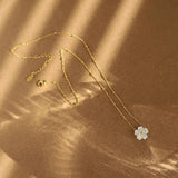 Peach Blossom Flower Necklace 18k Plated Stainless Steel Choker