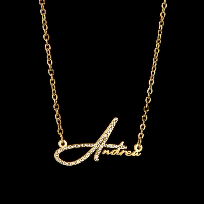 Acheerup Custom Name Necklace with Zircon