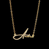 Acheerup Custom Name Necklace with Zircon