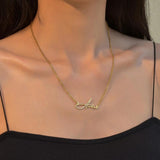Acheerup Custom Name Necklace with Zircon