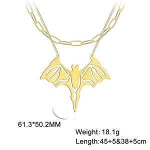Hollow Bat Snake Gothic Necklace Stainless Steel