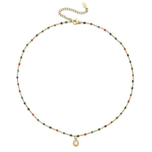 Boho Crystal Drop Pendant Choker Vintage Necklace