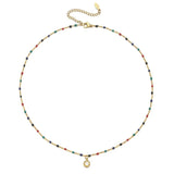 Boho Crystal Drop Pendant Choker Vintage Necklace