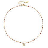 Boho Crystal Drop Pendant Choker Vintage Necklace
