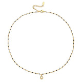 Boho Crystal Drop Pendant Choker Vintage Necklace