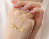 Custom Hollow Letter Name Necklace Stainless Steel Chain