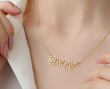 Custom Hollow Letter Name Necklace Stainless Steel Chain