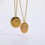 Stylish Sun Moon Coin Pendant Necklace for Women