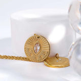 Stylish Sun Moon Coin Pendant Necklace for Women