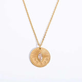 Stylish Sun Moon Coin Pendant Necklace for Women