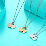 Heart Pendant Necklace For Women Ladies Girls Stainless Steel Wedding Jewelry
