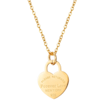 Heart Pendant Necklace For Women Ladies Girls Stainless Steel Wedding Jewelry