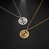 Sea Island Scenery Men's Necklace Coconut Tree Turtle Stainless Steel Pendant