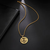 Sea Island Scenery Men's Necklace Coconut Tree Turtle Stainless Steel Pendant