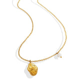 Minimalist Pearl Metal Geometric Pendant Necklace