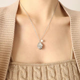 Minimalist Pearl Metal Geometric Pendant Necklace