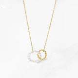 Waterproof Pearl Twisted Cross Pendant Necklace for Women Girls