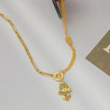 Evil Eye Fatima Hand Pendant Necklace Stainless Steel Clavicle Chains