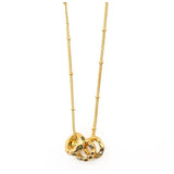 Stainless Steel Green CZ Round Pendant Necklace for Women