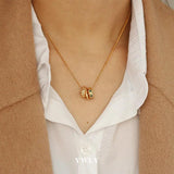 Stainless Steel Green CZ Round Pendant Necklace for Women