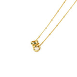 Stainless Steel Green CZ Round Pendant Necklace for Women