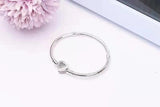 925 Sterling Silver Heart Clasp Snake Chain Bracelet for Women