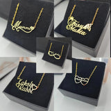 Custom Name Necklace for Women Personalized Heart Butterfly Pendant