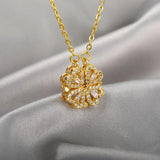 Four-leaf Clover Necklace Magnetic Heart Zircon Pendant Stainless Steel Jewelry