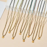 Vintage Dreamy Beads French Retro Boho Stainless Steel Charm Necklace