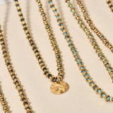 Vintage Dreamy Beads French Retro Boho Stainless Steel Charm Necklace
