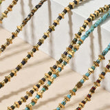 Vintage Dreamy Beads French Retro Boho Stainless Steel Charm Necklace