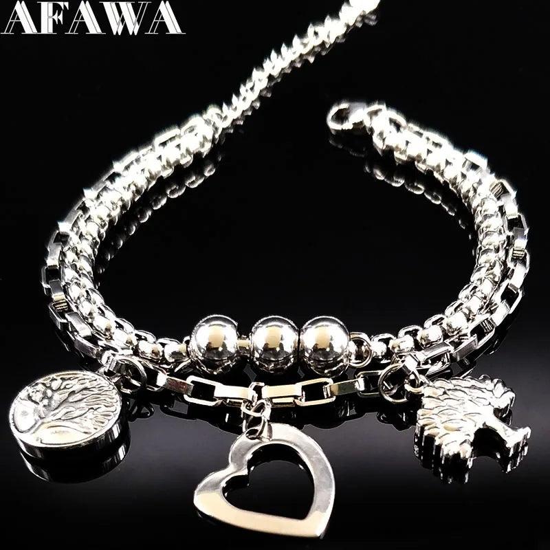 Tree of Life Stainless Steel Bracelet for Women