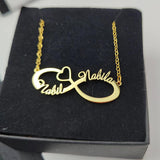 Custom Double Name Infinity Necklace Personalized Stainless Steel Pendant