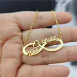 Custom Double Name Infinity Necklace Personalized Stainless Steel Pendant
