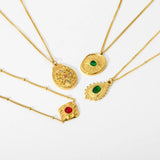 Geometric Luck Charms Pendant Necklace for Women